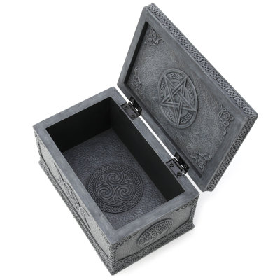 Boîte de bibelot en résine de polyester gris