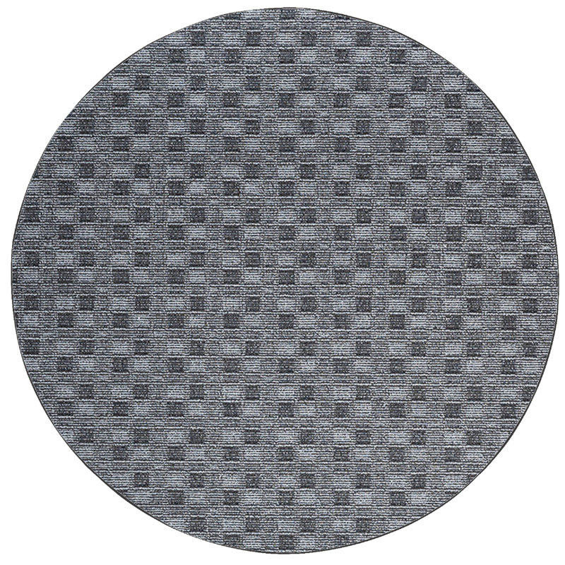 Tapis noir abstrait intérieur / extérieur, Rond 3 pi