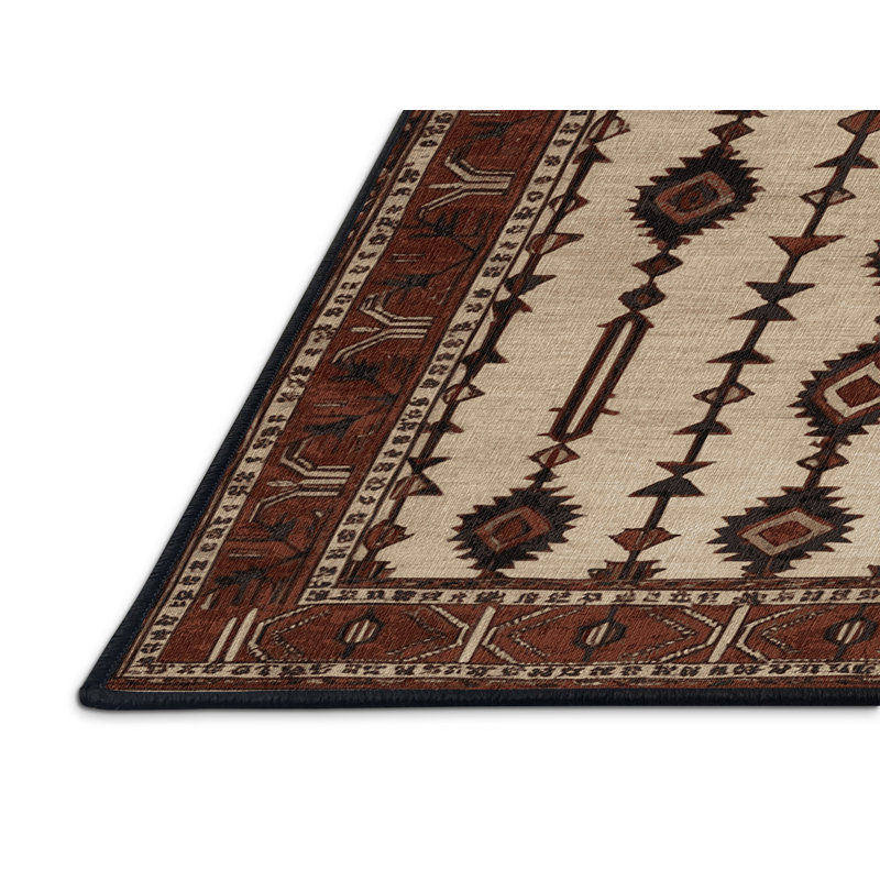 Tapis persan noir lavable à la machine