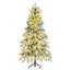 Arbre de Noël enneigé épinette 6 pi, arbre de Noël articulé artificiel avec 300 lumières DEL multicolores, 8 modes de clignotement et 790 pointes de branches de neige, décoration de bureau de vacances-118032752