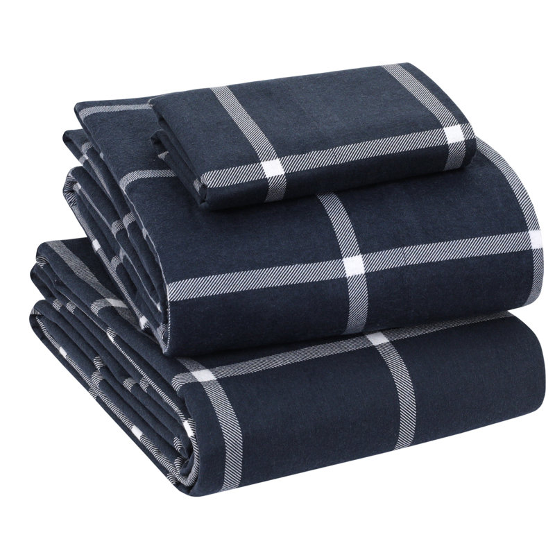 Twin Gray Cotton Flannel Deep Pocket Bed Sheet Set