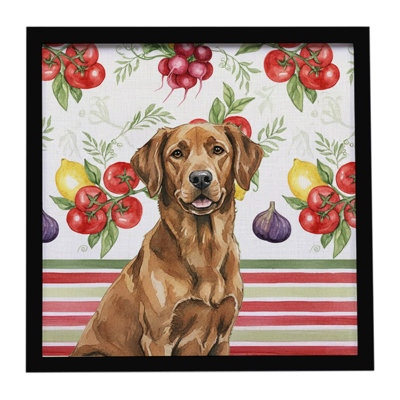 Chesapeake Bay Retriever Vegetables Framed Metal Print