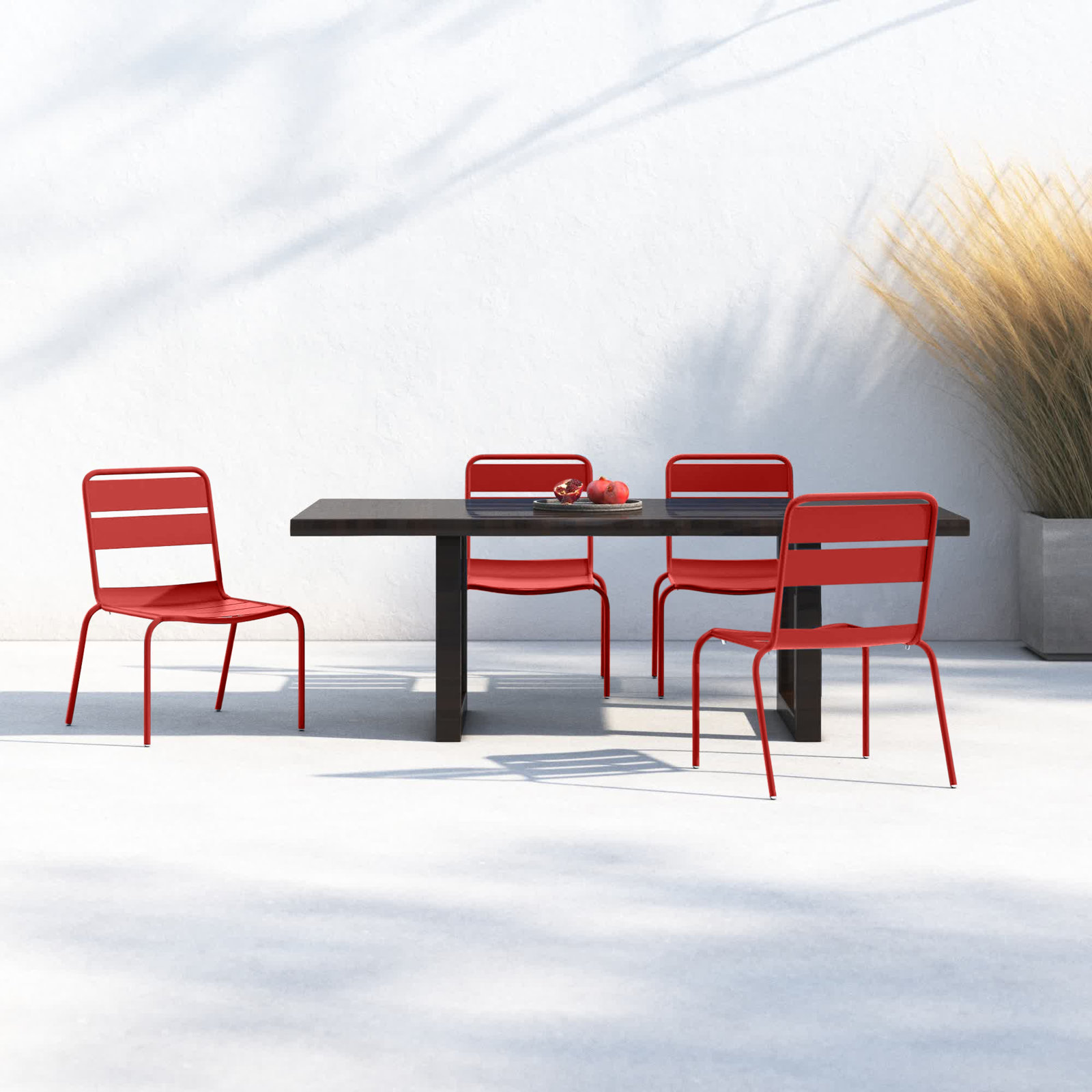Kapri Stackable Patio Side Chair, Venitian