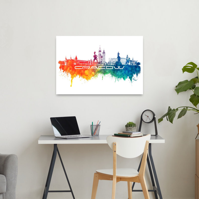 Print, Orange/Yellow/Blue, 60.96cm H x 91.44cm W