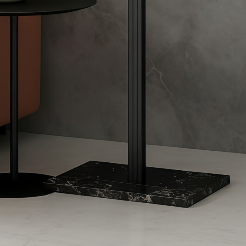 Black Tree-Shaped Metal Coat Rack With A Stable Marble Base; Freestanding Corner Design, Suitable For Bedrooms, Entryways, And Hallways.