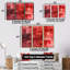 «Cubist Red Secrets - Abstract Collages», ensemble d'art mural-859039460-859039463