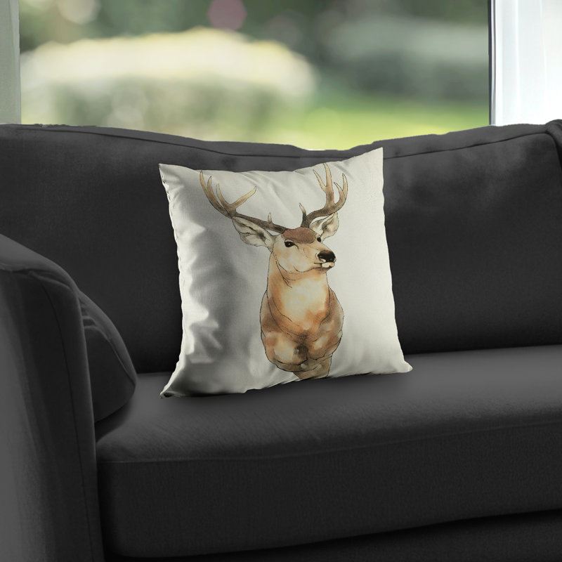Deer Portrait - Livingroom Animals – Throw Pillow Cover Only, Double-Sided Print, Insert Not Included