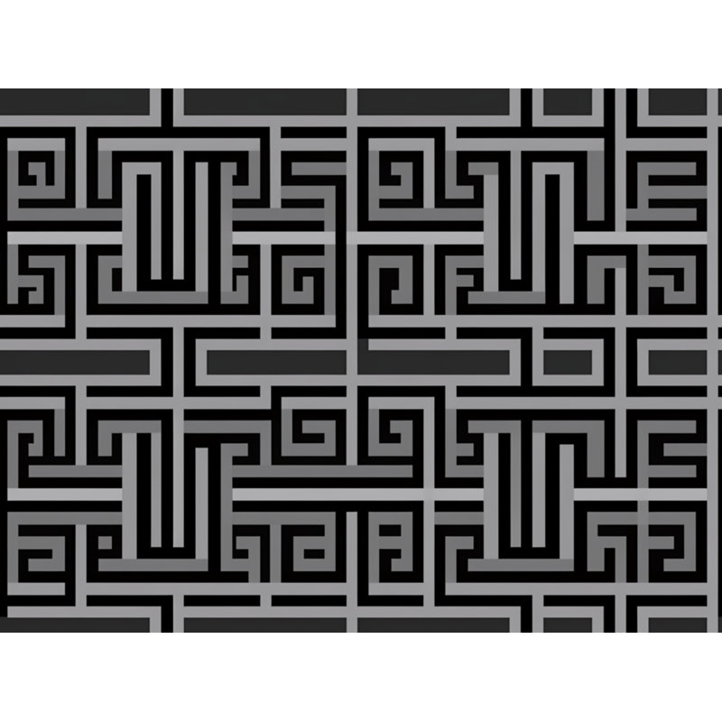 Édredon Mandala, Noir / gris, Édredon simple très long