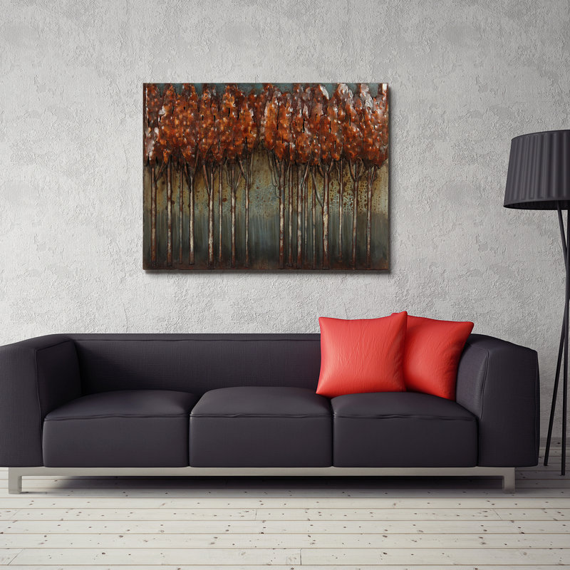 Sunset Ground Mixed Media Iron Hand Painted Wall Art, 30" x 40"