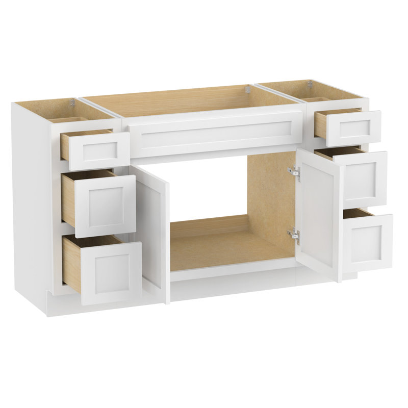 Base de meuble-lavabo simple 57 po seulement, Blanc