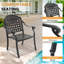Ensemble repas de patio avec table ovale, coussins bleus inclus-94516822