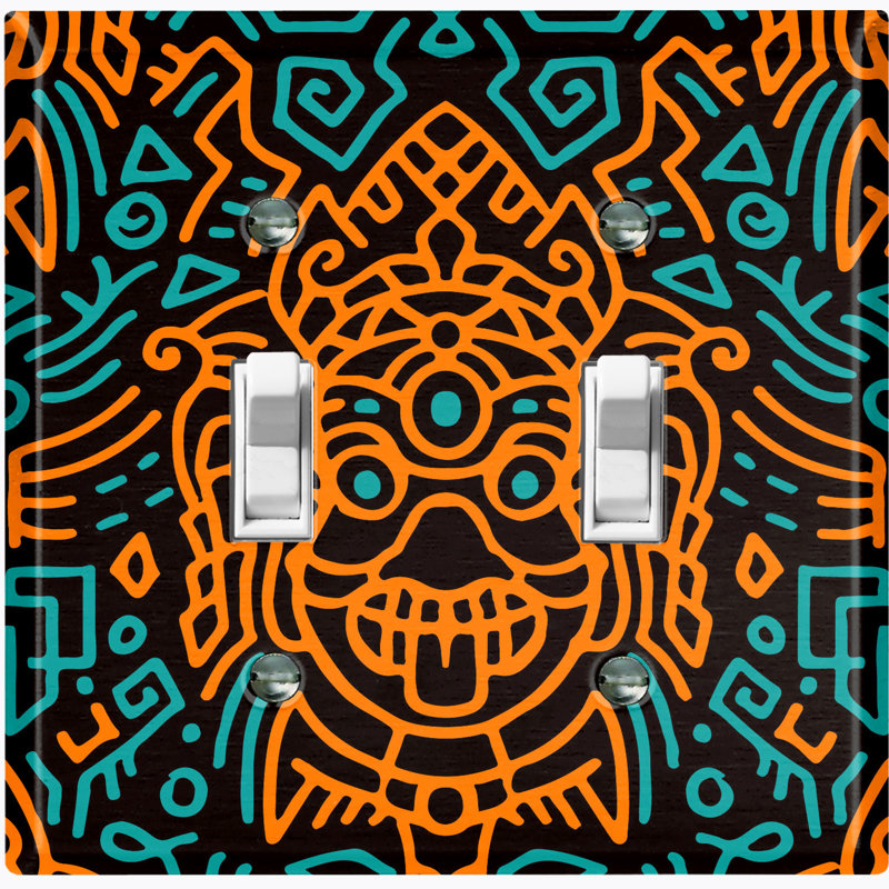 Patterned 2 - Gang Toggle Light Switch Standard Wall Plate