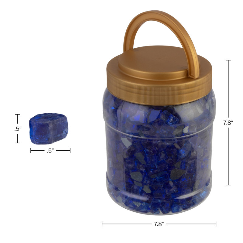Cobalt Blue Tempered Glass Rocks for Fire Pit and Decor
