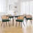 19.3" H Boucle Fabric Upholstered Modern Dining Chairs With Black Metal Frame and Cane Back-627499820-610176290