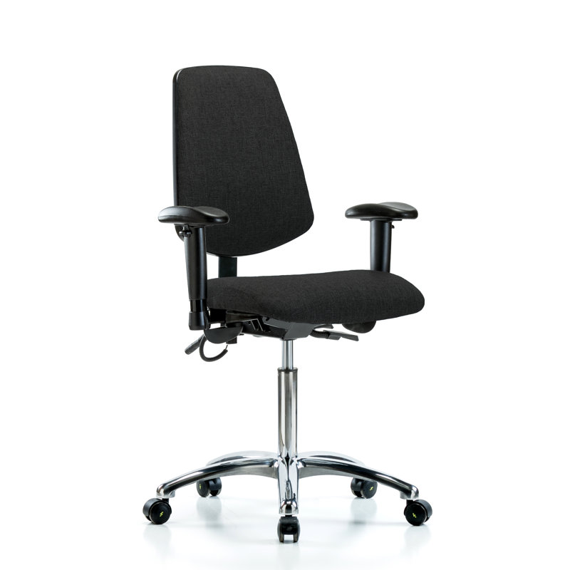 Chaise de tâches ergonomique Maryam, Noir, Patins, Inclus
