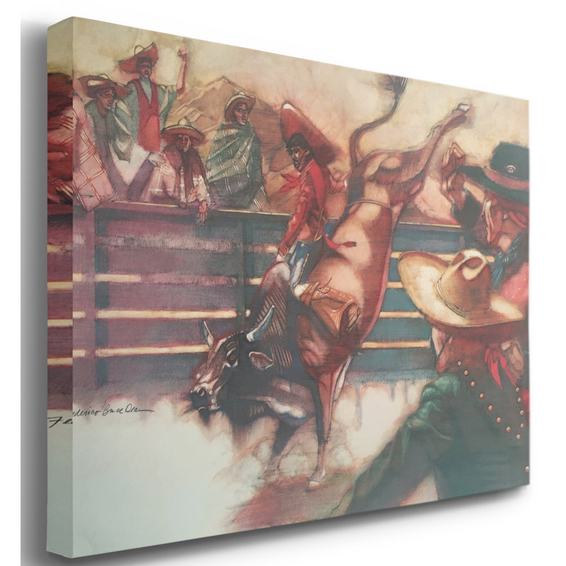 « The Rodeo »-reproduction sur toile tendue, H 27 po x l 18 po x P 1 po