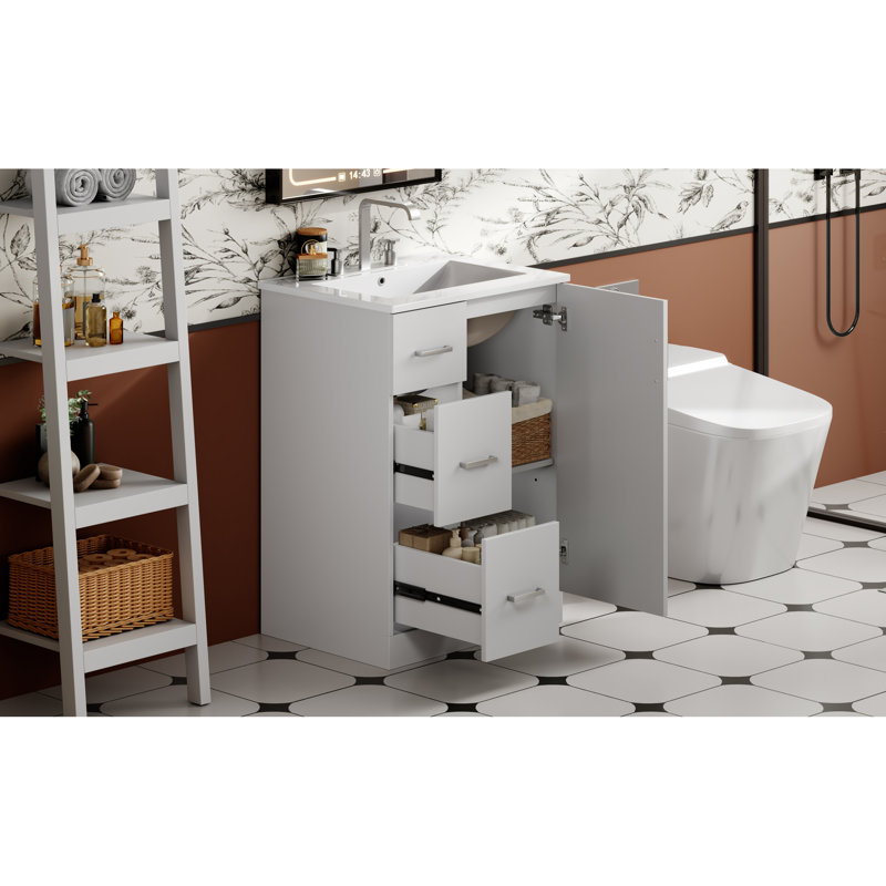 Meuble-lavabo moderne en bois massif Smart Storage pour espaces compacts