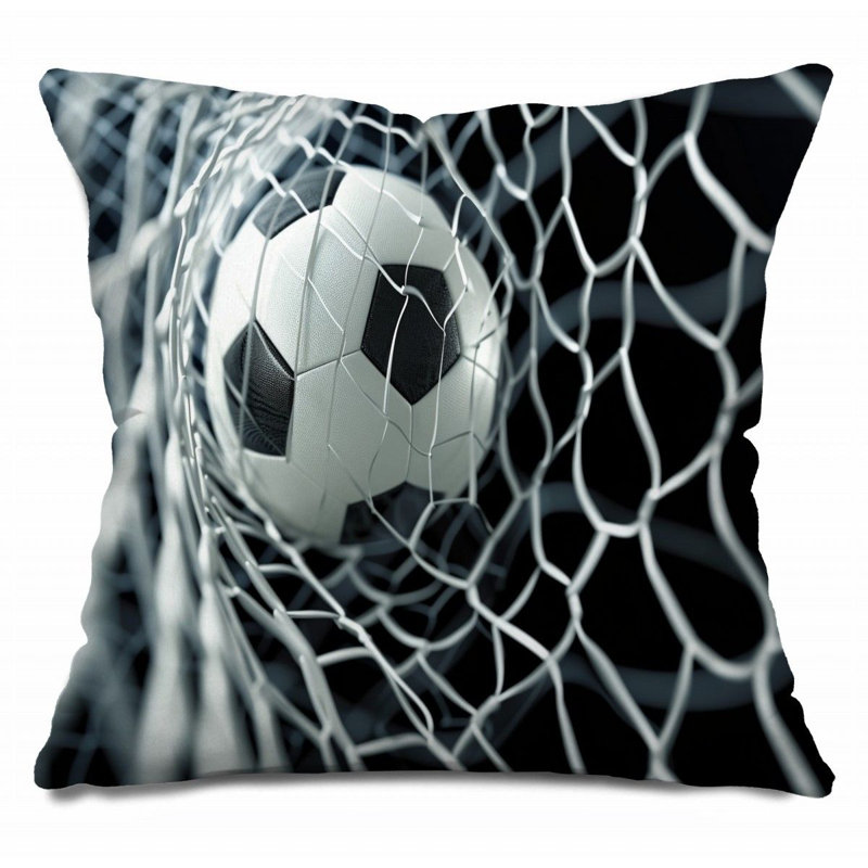 Soccer Throw Pillow, Sports Cotton Twill Pillows, 16"H x 16"W