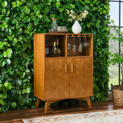 Armoire à liqueur de 31,5 po avec porte-verres à vin, support à vin et tablette réglable, armoire à vin, armoire à café pour la cuisine, buffet rustique avec rangement pour salle à manger maison de campagne