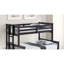 Lit simple superposé simple au-dessus d'un lit double en mélange gris, style transitionnel, avec tiroirs latéraux et 3 tiroirs sous le lit, bois d'ingénierie massif pour le style de la chambre à coucher, utilisation