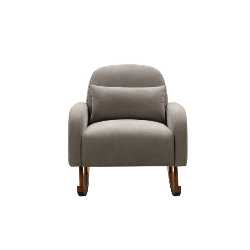 Rocking Chair - Smooth Rock for Ultimate Nursery Comfort - Effortlessly Transforms into Armchair, Gray