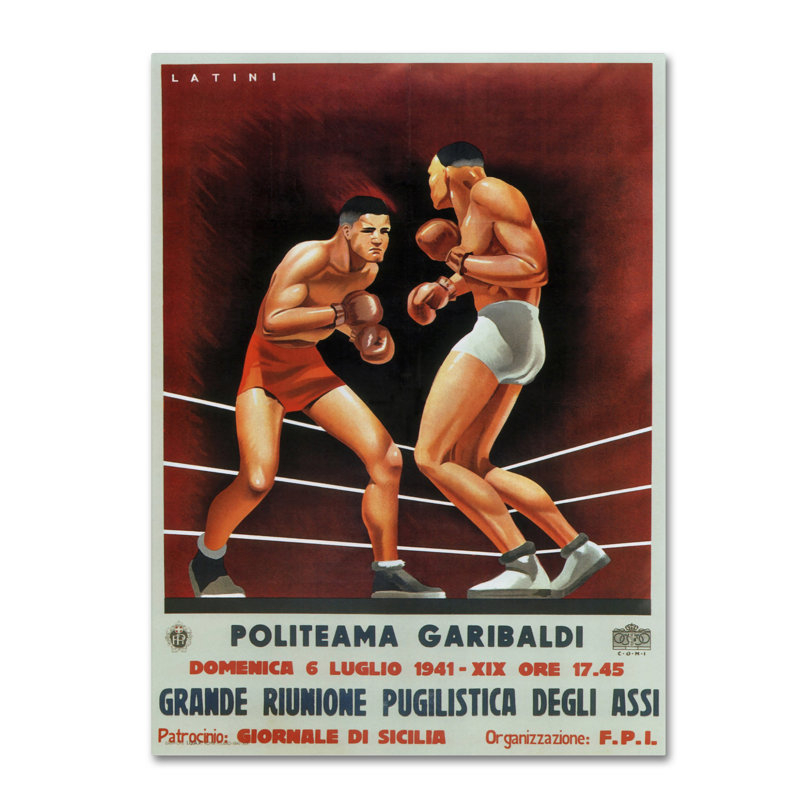 « boxe », reproduction d’impression sur toile tendue, H 24 po x l 18 po
