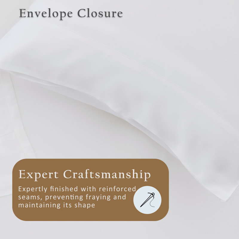 TOSMO Bamboo Viscose Pillow Case 2 Pack Breathable & Cooling, Standard Pillowcase Pack, Classic White