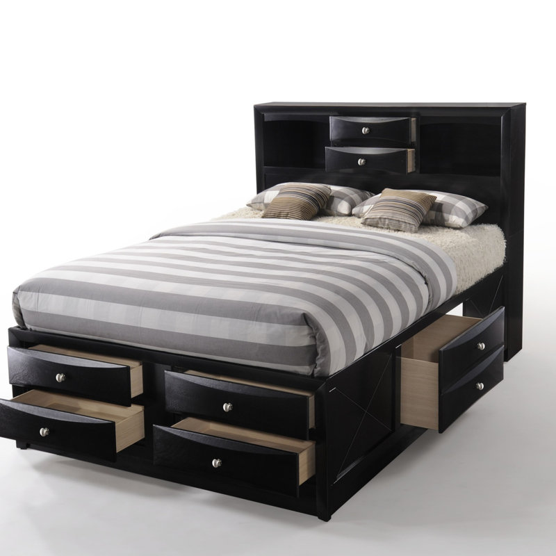 Lit pratique avec rangement, tête de lit bibliothèque et expérience de sommeil confortable pour une chambre fonctionnelle