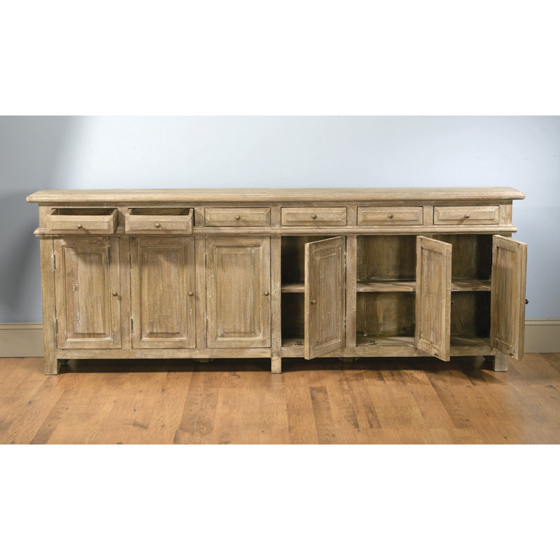Gything 95" 6-Drawer Sideboard, Weathered Sand