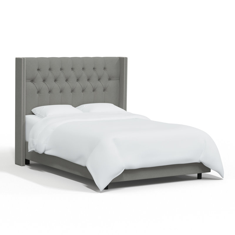 Breckin Upholstered Bed, California King, Classic Grey Linen