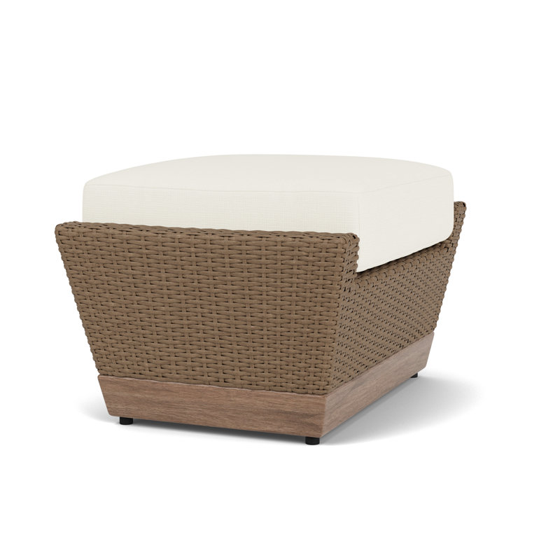 Charisma Rectangle Outdoor Ottoman Patio Ottoman, Sailcloth Salt