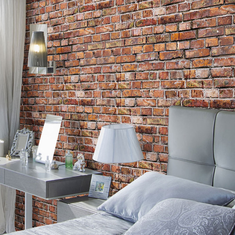 Red Brick Texture Removable Wallpaper 8331, 10.5' L x 2' W