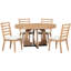 Table de salle à manger à finition naturelle avec table extensible et chaises de soutien
