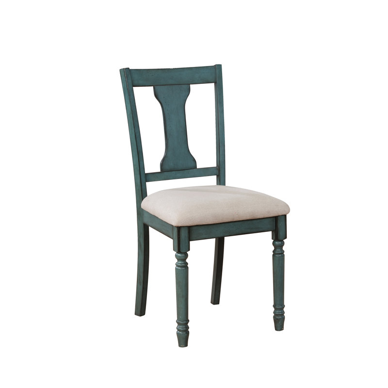 Io 6-Piece Two Toned Wood and Upholstered Dining Set, Teal