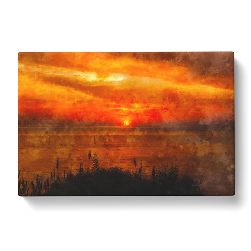 The Orange Sunset - Wrapped Canvas, 40cm H x 60cm W x 3cm D