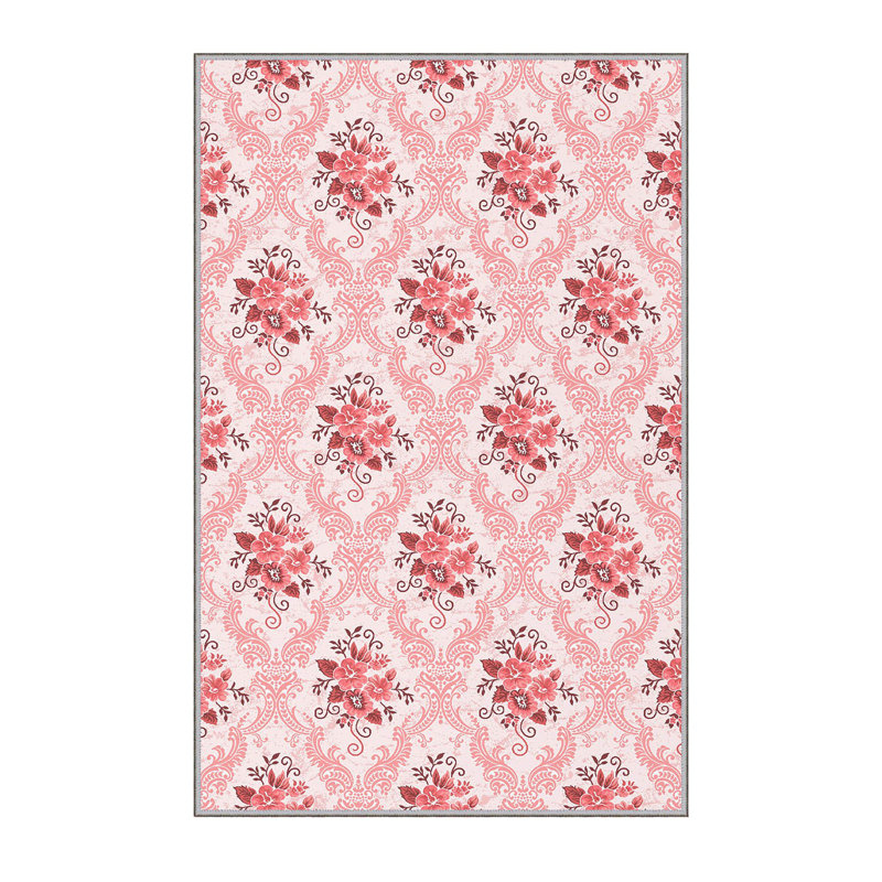 Stylish Woven Carpet, 5.6 x 7.5 Feet, 100% Polyester, 0.3 in Pile Height | Antibacterial, Non-Slip PVC Felt Dot Underside, Machine Washable | 3D Digital Printing, Durable & Easy to Maintain - Perfect for Any Room