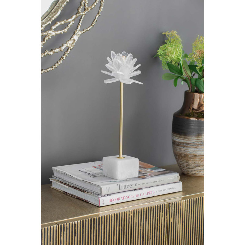 Stone Tabletop Candlestick, 4.5" H x 5.5" W x 5.5" D