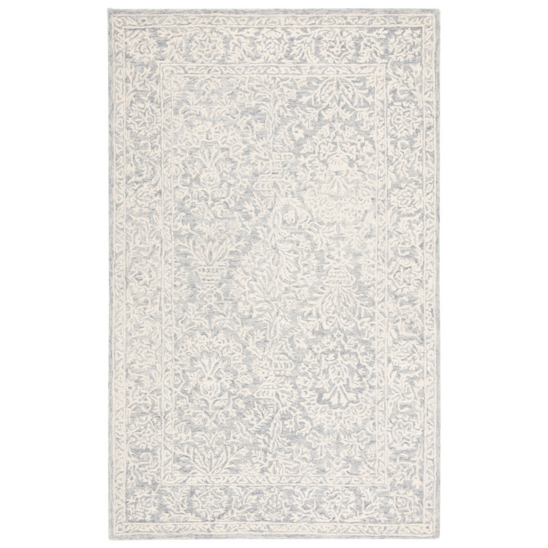 Tapis oriental en laine et coton touffeté à la main Edward-Matthew, Rectangle 5 pi x 8 pi