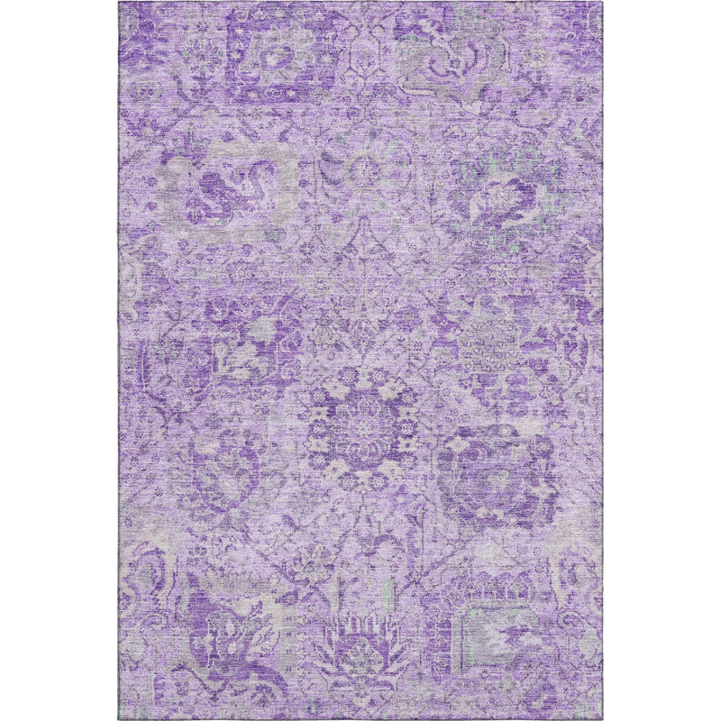 Premium Machine Washable Wayne AMF1102 Damask Rug, Rectangle 8 pi x 10 pi