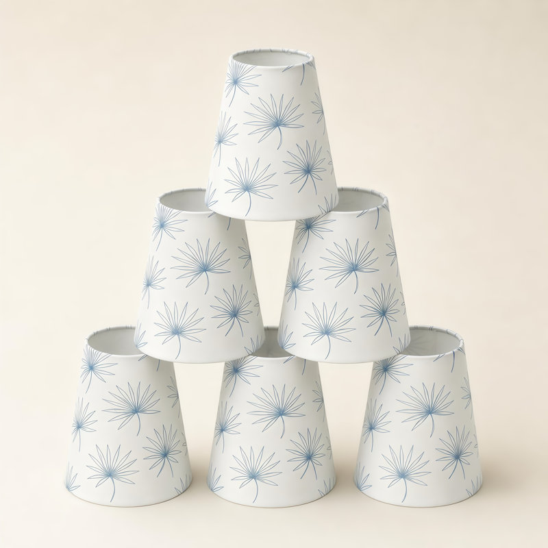 Abat-jour empire en tissu floral H 6,5 "avec anneau E12 UNO