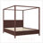 King Size Wooden Canopy Platform Bed with Support Slats, Elegant Fluted Design and Sturdy Frame-1157839388-1157839386
