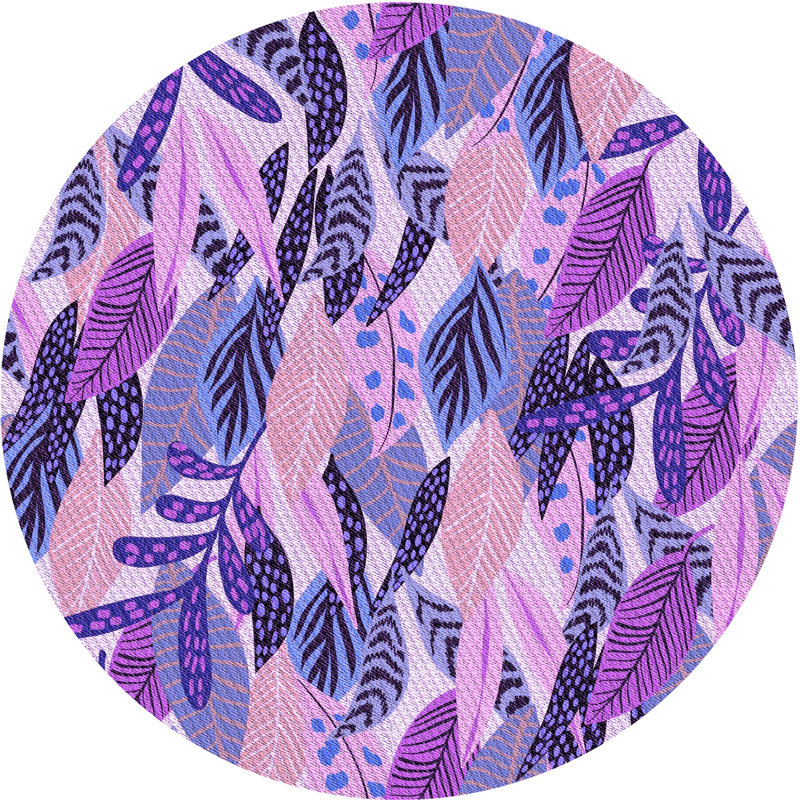 Floral Indoor Rug, Round 6'