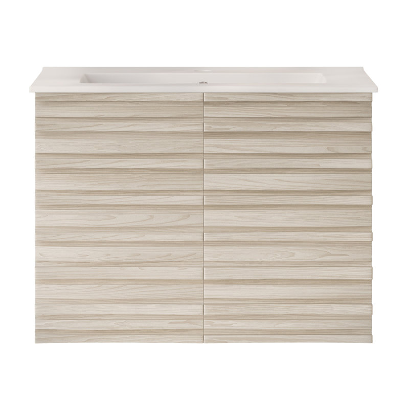 Meuble-lavabo mural 30 po Cascade, Blanc, 30", Trou unique