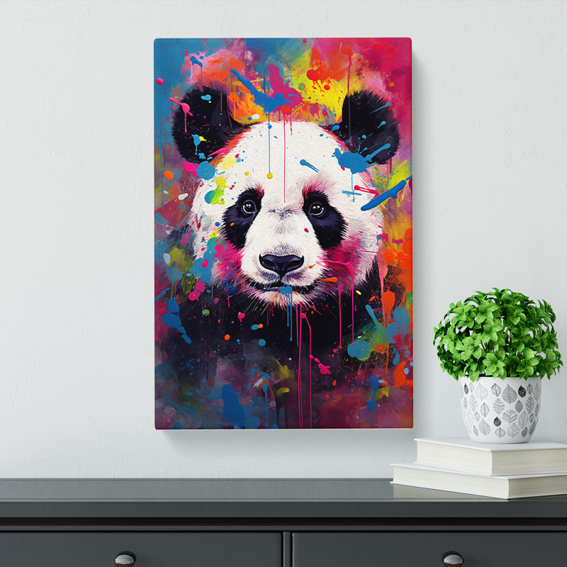 Panda Abstract No.2 - Wrapped Canvas Print, 50cm H x 35cm W x 3cm D