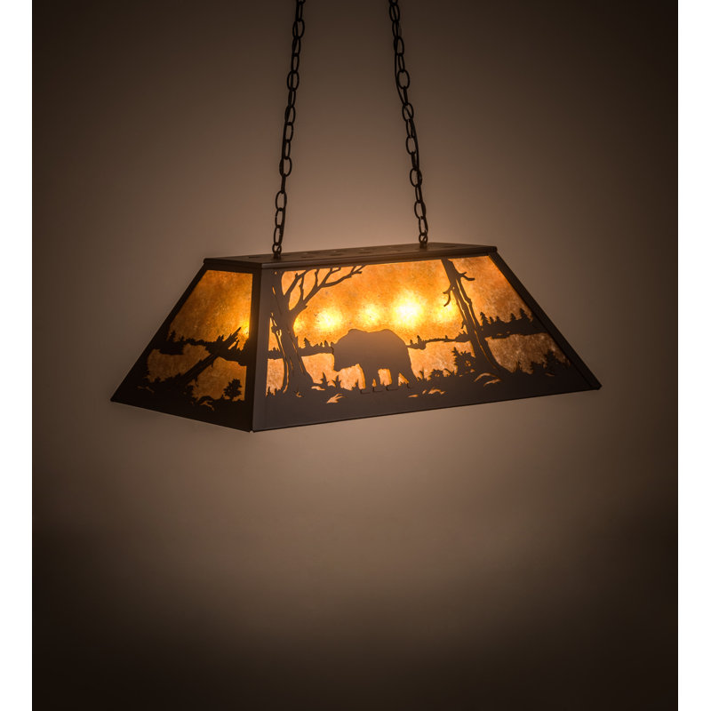 Bear at Lake 6 - Light Pendant, 24" - 44.5" H x 33" W x 17" D