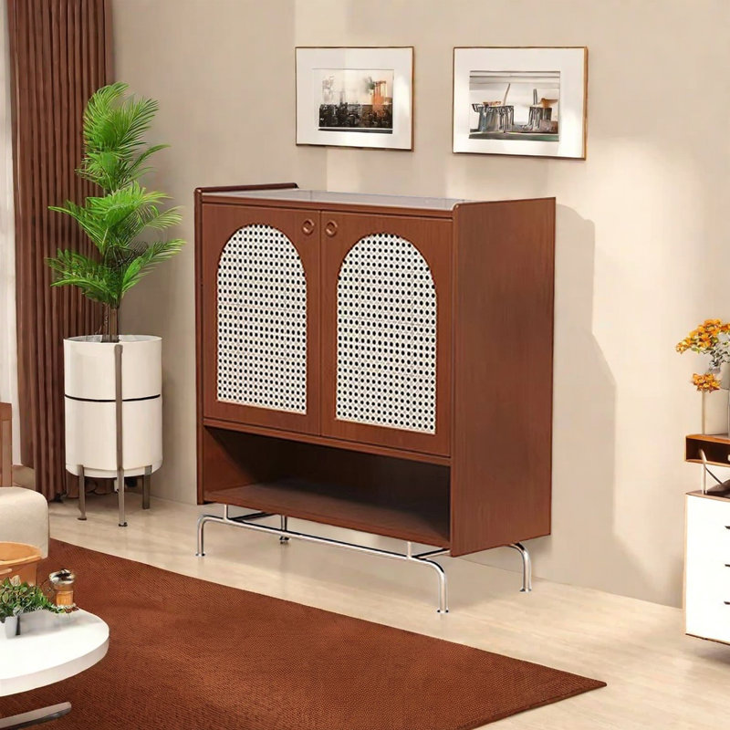 Rattan shoe cabinet 16 Pair Shoe Storage Cabinet