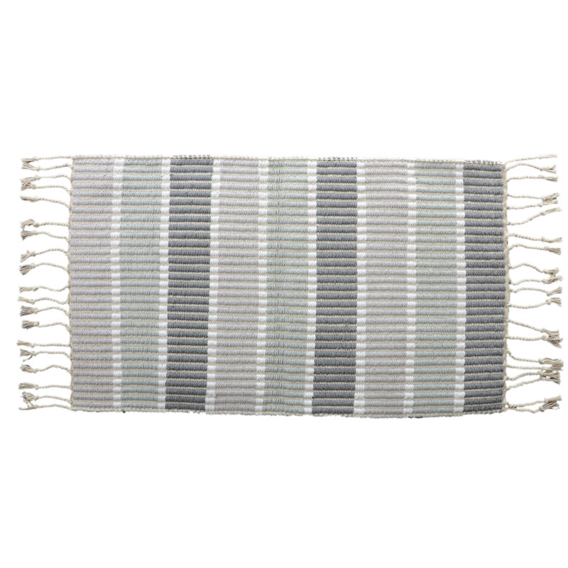Bartsch Cotton Bath Rug, Gray