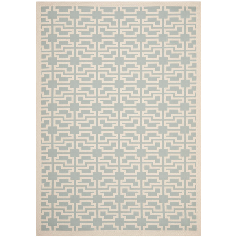 Arneshia Geometric/Beige Area Indoor/Outdoor Area Rug, Rectangle 2'7" x 5'