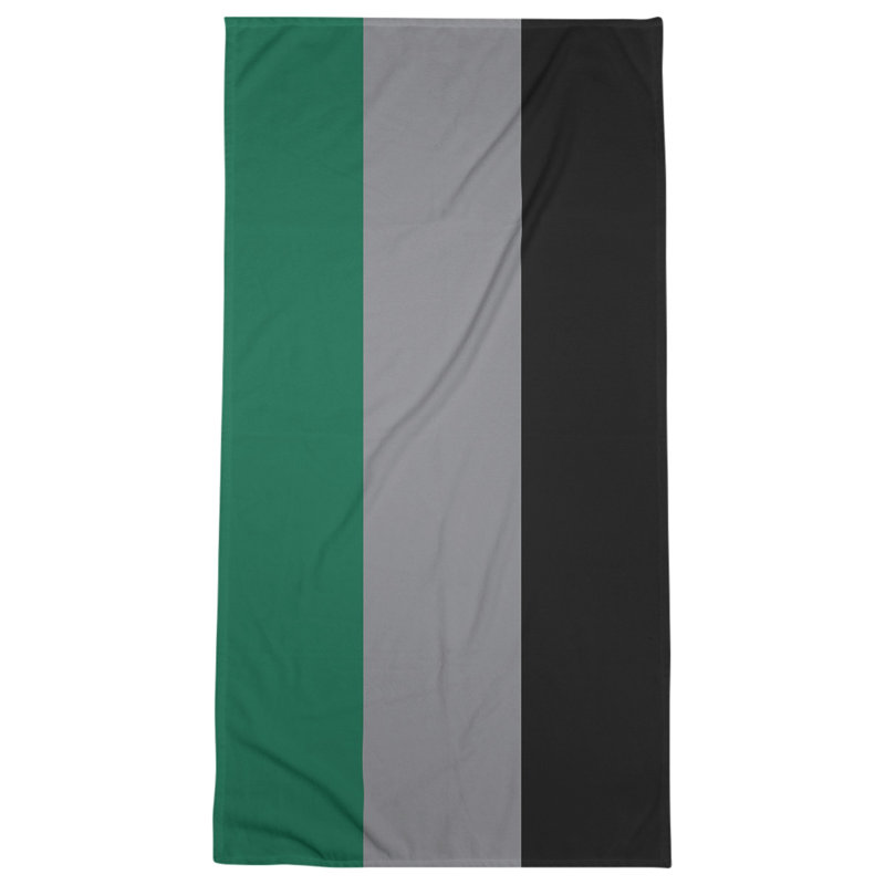 Lightweight Bath Towel, Victory Green/Silver/Black, Poly/Cotton