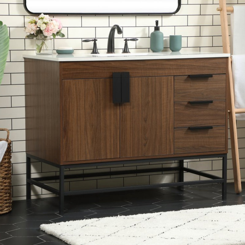Ensemble de meuble-lavabo simple 42 po Eugene, Noyer